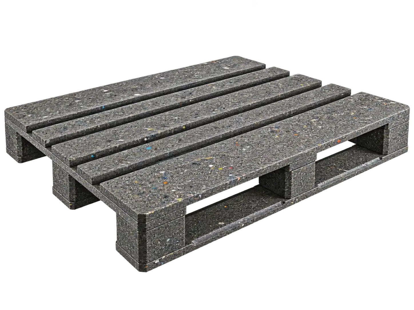 Concept rendering of a grey recycled-material pallet
