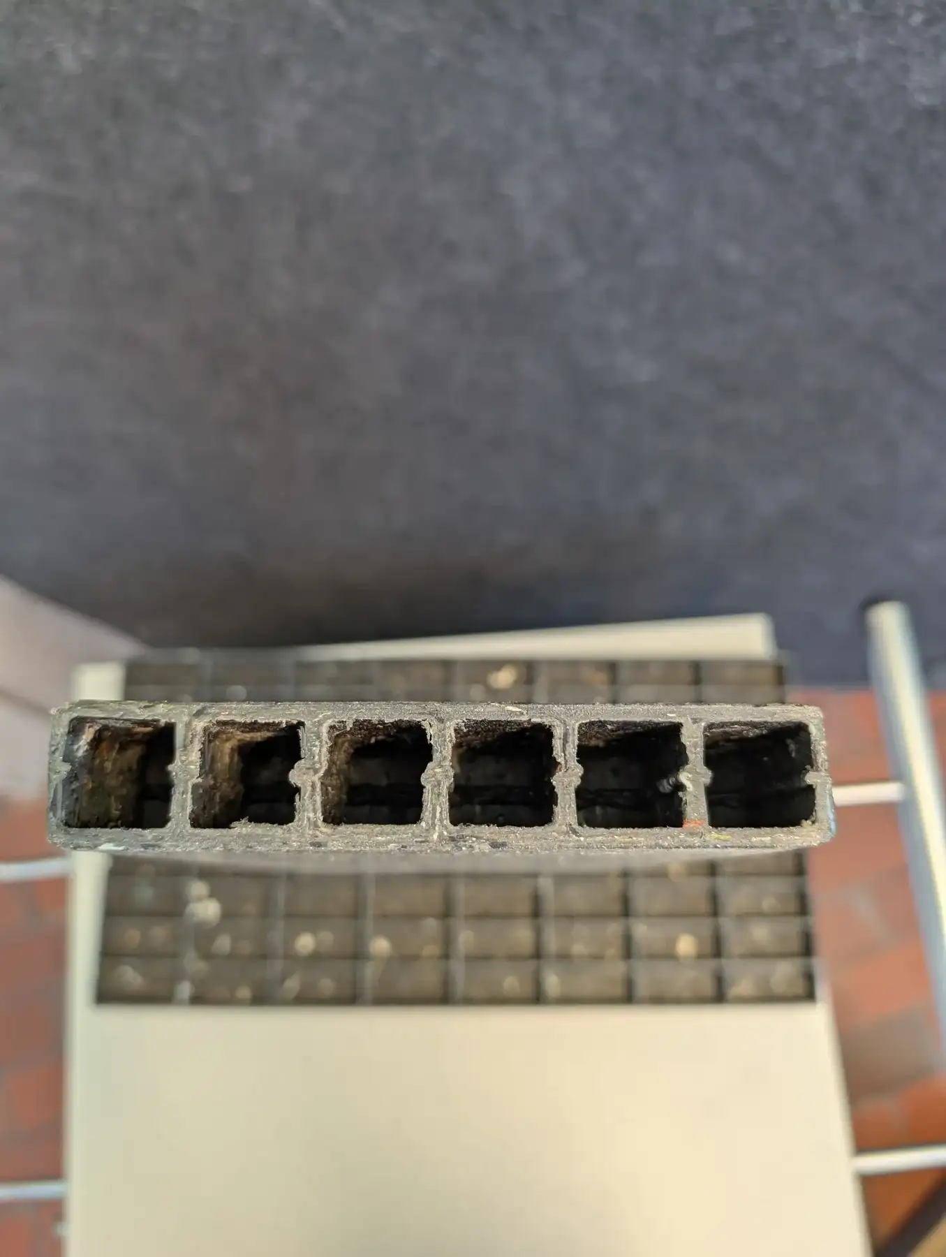 Cut section showing the hollow chambers inside a development component